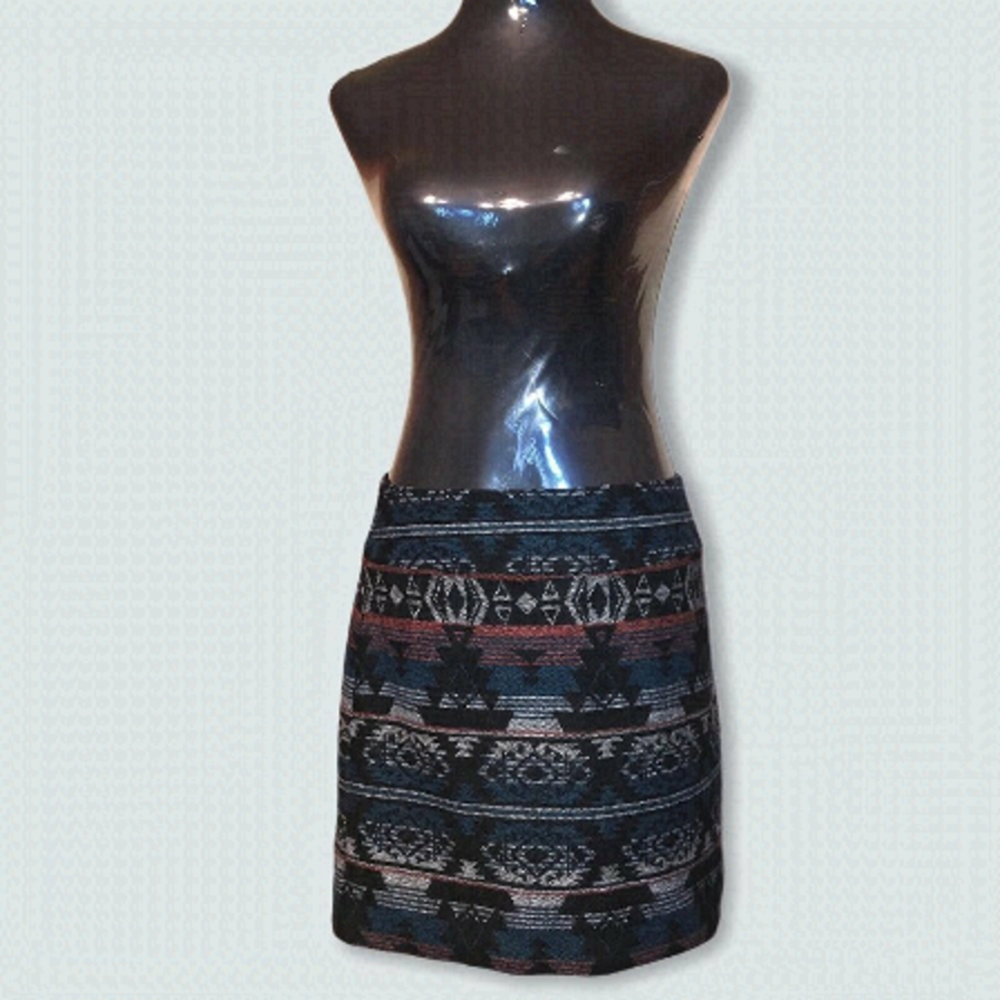 Kenar Mini Skirt Size 6 Boho Aztec Print Fall Western Style